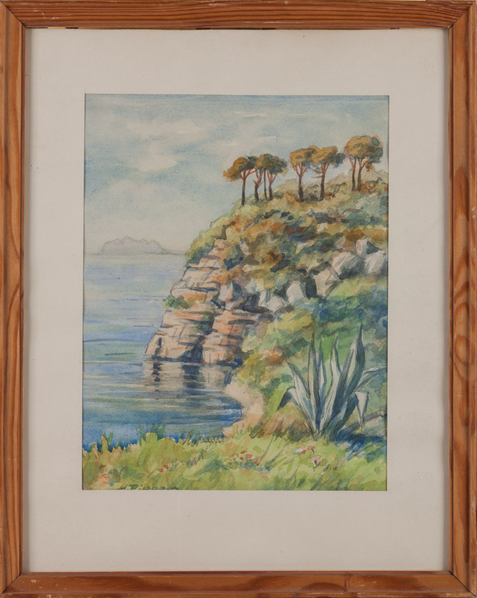 H.Pieper 20. Jhd."Steilküste"
Zeichnung-Aquarell, Sichtmaß 30,5 cm x 23,5 cm,
links unten signiert - Image 2 of 4