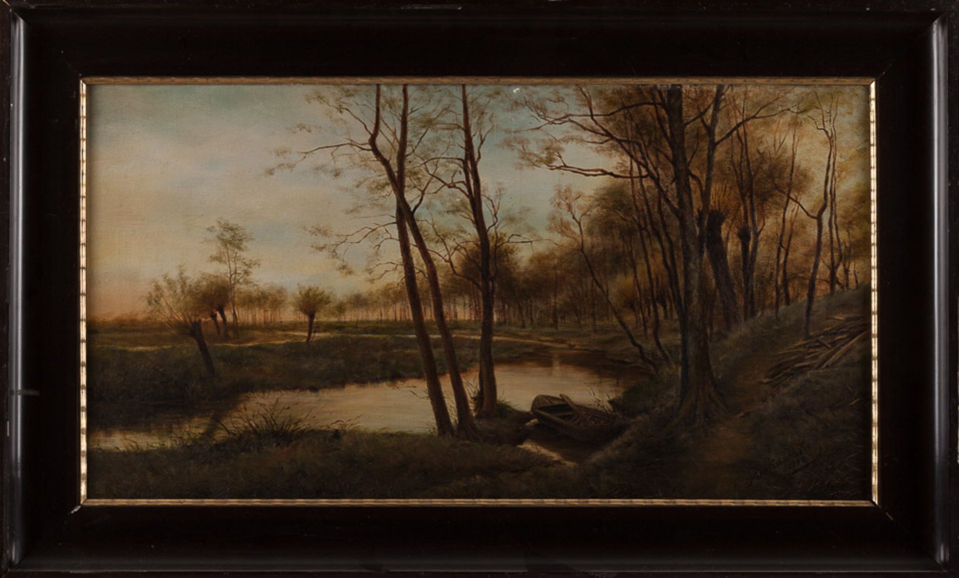 E.Jankowski 19./20. Jhd."Flußlandschaft"
Gemälde Öl/Leinwand, 47 cm x 89 cm,
rechts unten - Image 2 of 4