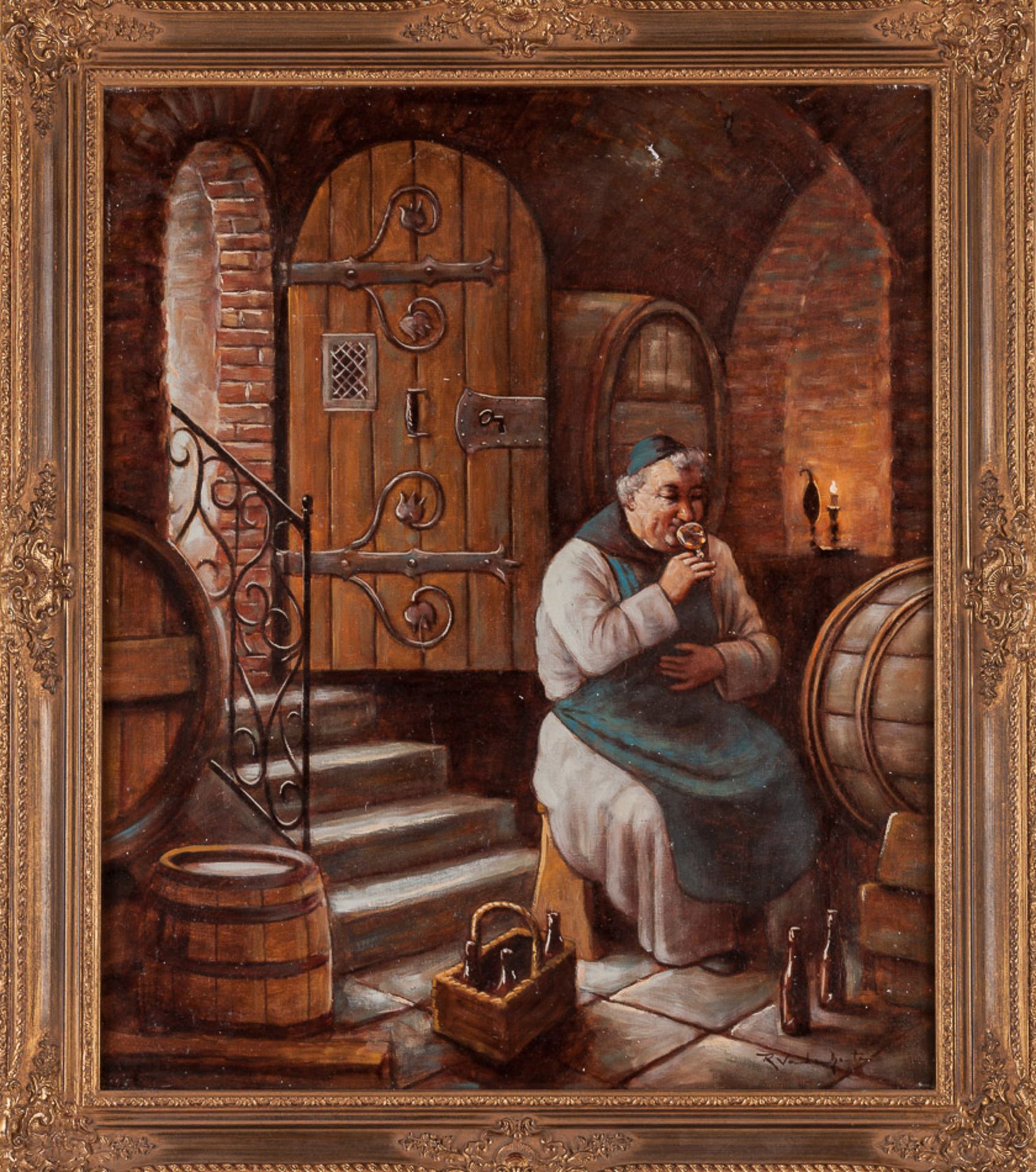 Künstler des 20. Jhd."Die Weinprobe"
Gemälde Öl/Leinwand, 59 cm x 49 cm, gerahmt,
rechts unten - Image 2 of 4