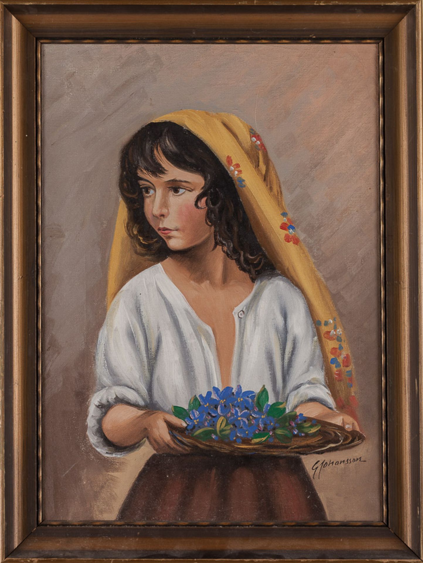 G.Johanssen 20 Jhd."kleines Mädchen"
Gemälde Öl/Leinwand, 47 cm x 34 cm, gerahmt,
rechts unten