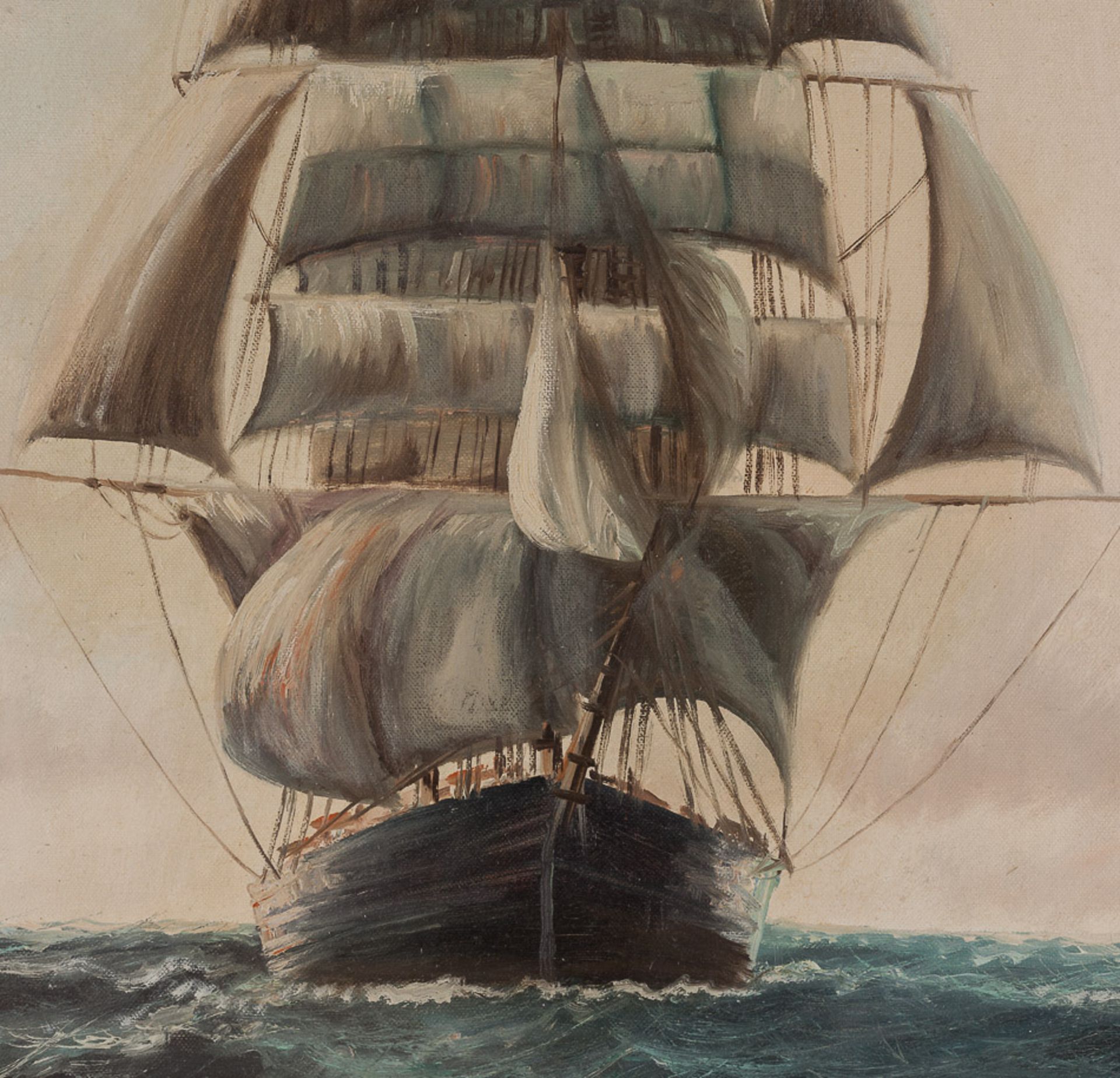 Edmund Völz (1902-1972)"Segelschiff auf Hoher See"
Gemälde Öl/Leinwand, 69 cm x 79 cm, gerahmt, - Image 3 of 5