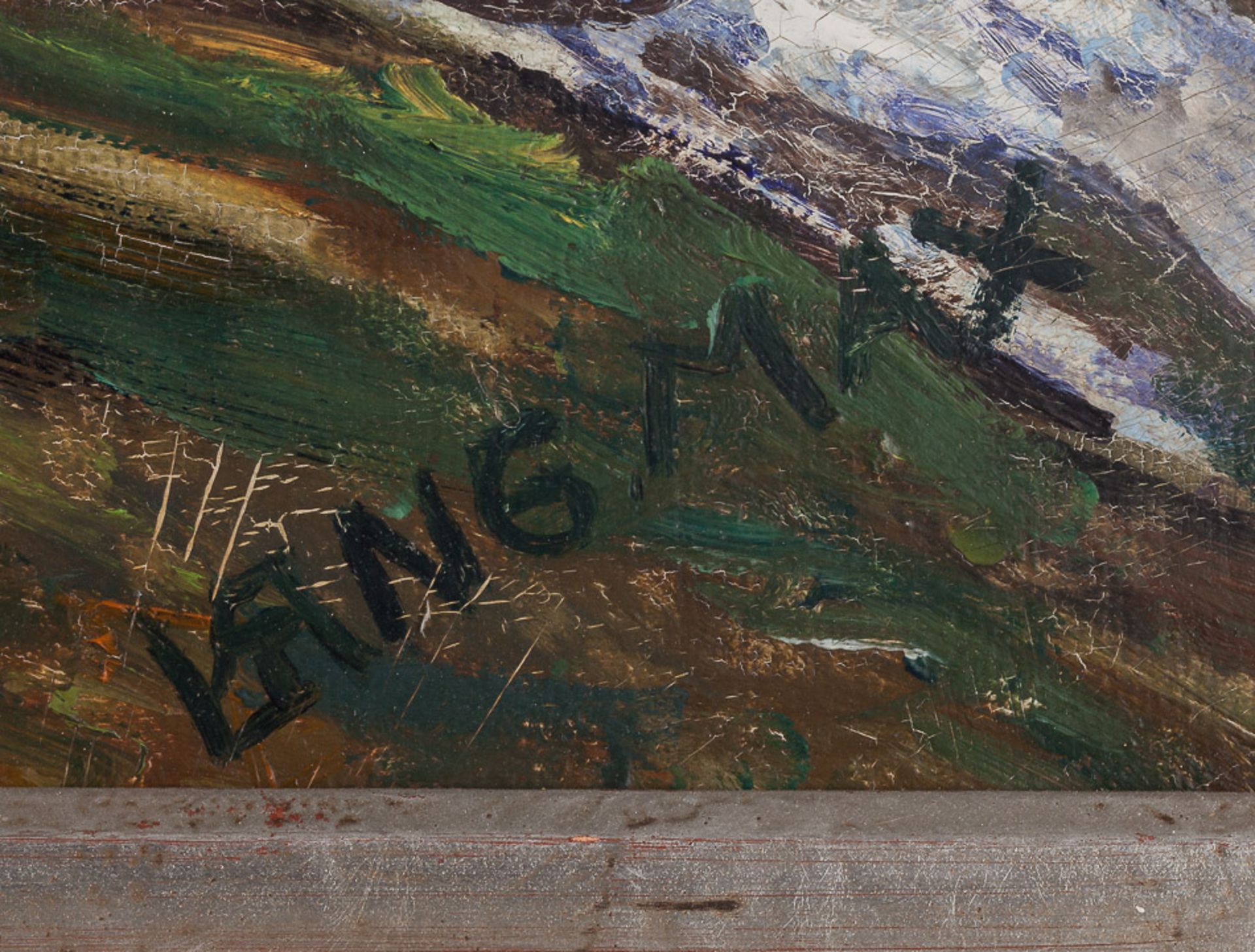 Max Lang 19./20. Jhd"Gebirgslandschaft"
Gemälde Öl/Malkarton, 70 cm x 86 cm, gerahmt,
rechts unten - Image 2 of 3