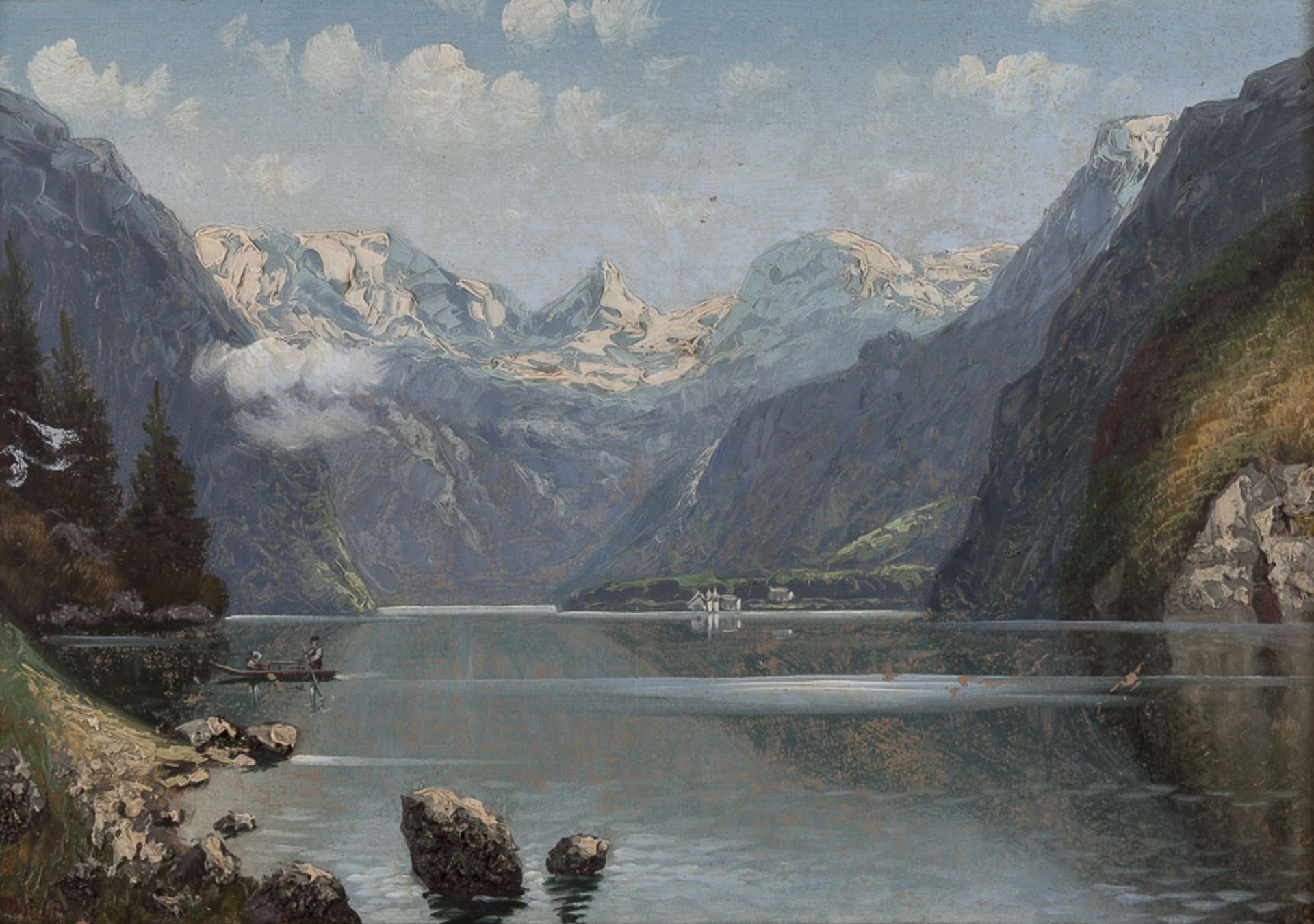 Thiele 20. Jhd."Gebirgssee"
Gemälde Öl/Malkarton, 33 cm x 48 cm, gerahmt,
links unten signiert