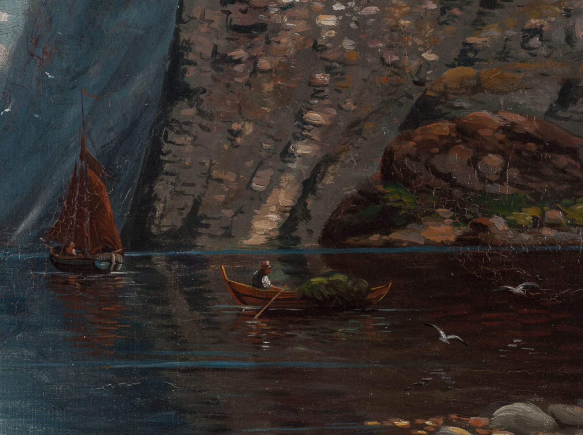 Derksen 20. Jhd."Fjordlandschaft"
Gemälde Öl/Holzplatte, 64,5 cm x 92 cm, gerahmt,
rechts unten - Image 2 of 5