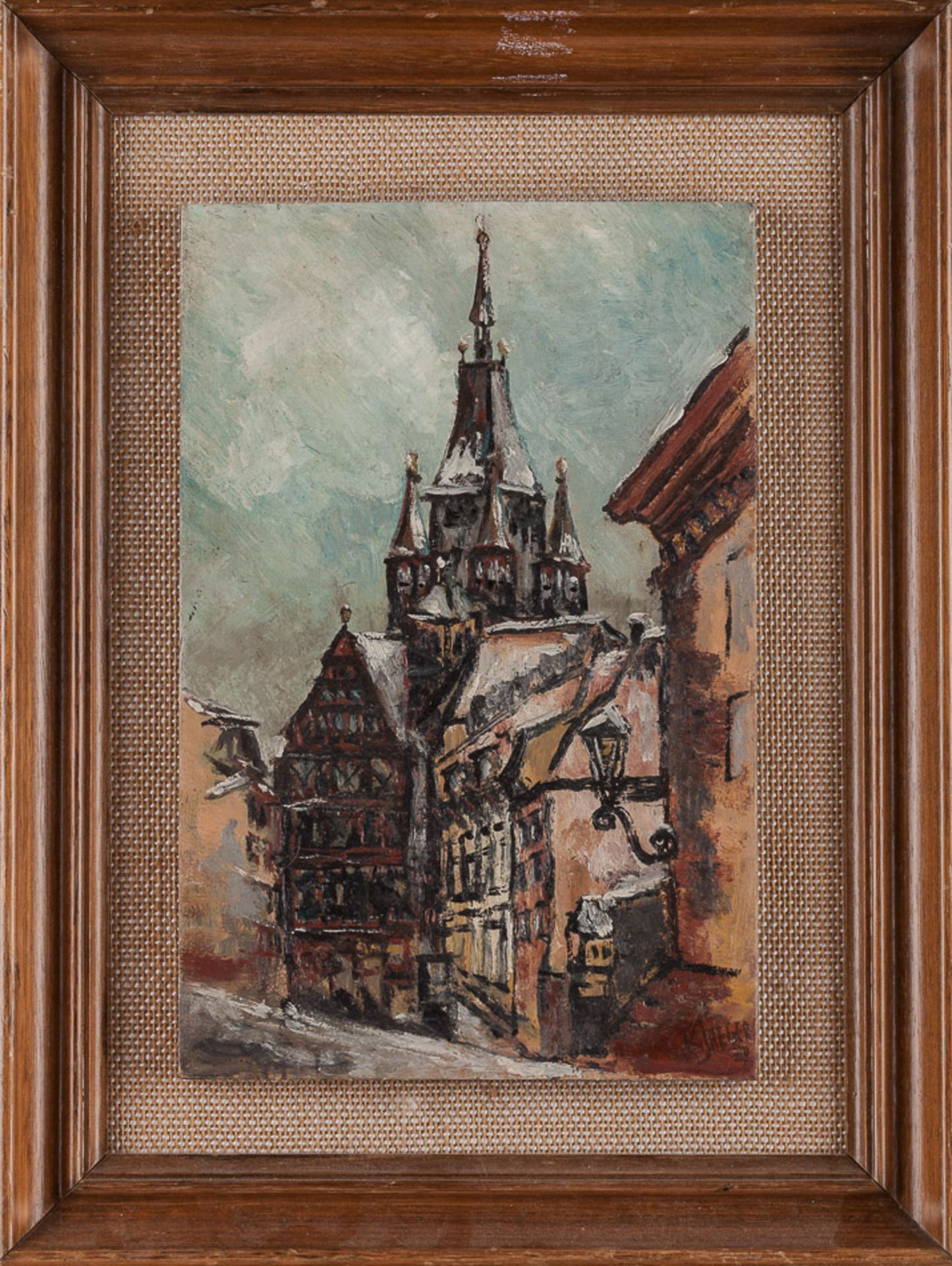 K.Jaeger 20. Jhd."Winterliche Stadtansicht"
Gemälde Öl/Holz, 28,7 cm x 19 cm,
rechts unten signiert, - Image 2 of 4