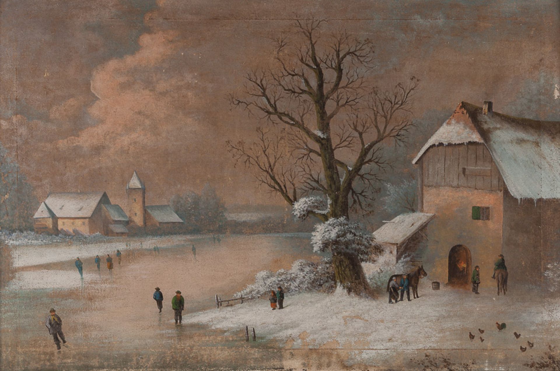 unbekannterKünstler des 19./20. Jhd. wohl Holland"Winterlandschaft"
Gemälde Öl/Leinwand, 54 cm x