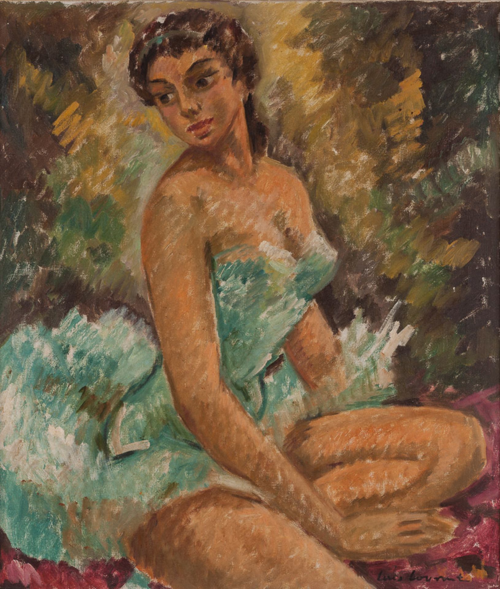 Künstler des 20. Jhd."Ballerina"
Gemälde Öl/Leinwand, 
70 cm x 60 cm, gerahmt,
rechts unten