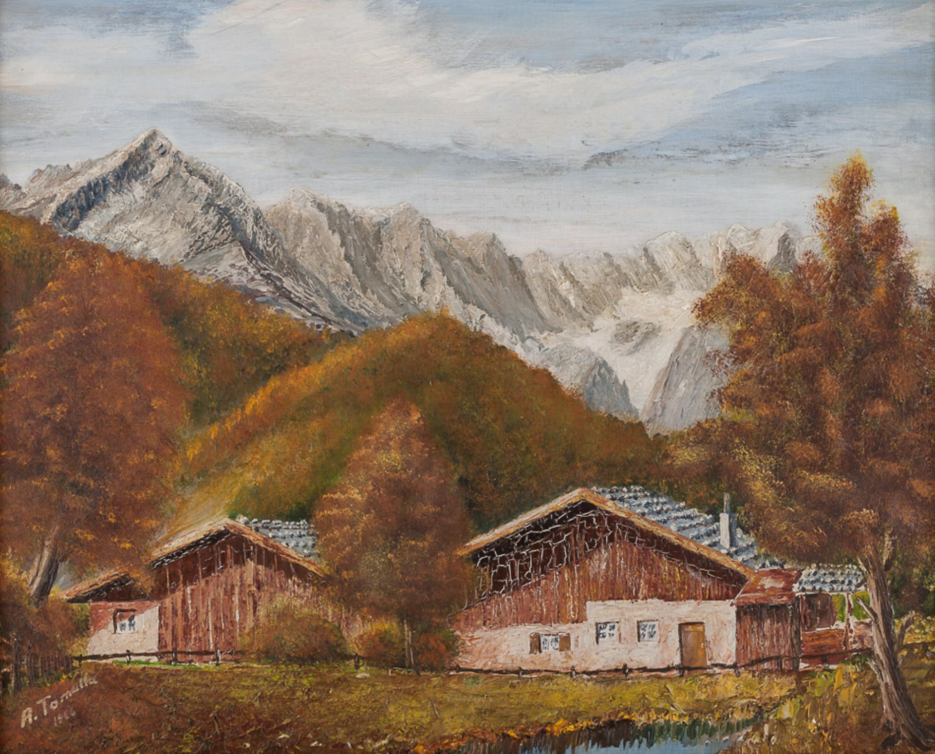 A.Tomalla 20. Jhd."Gebirgslandschaft"
Gemälde Öl/Holz, 40 cm x 50 cm, gerahmt,
links unten signiert