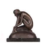 unbekannter Bildhauer des 19./20. Jhd. / Unidentified sculptor 19th/20th century"Hockender