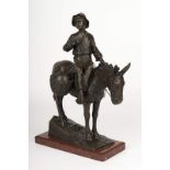 Julius Paul SCHMIDT-FELLING (1835-1920)"reitender Bauernjunge auf Esel"
Skulptur-Volumen, Bronze, 34