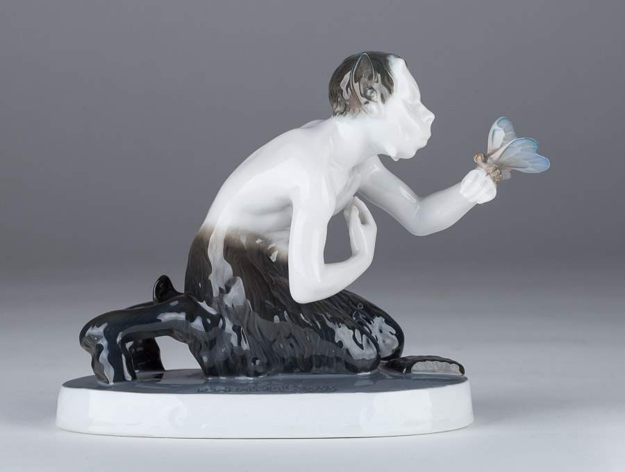 Rosenthalfigur  von K.Himmelstoss 1920 / Rosenthal figure by K.Himmelstoss, 1920"Faun mit