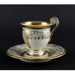 Tasse KPM Berlin um 1820 / Cup KPM Berlin, about 1820partiell vergoldet, goldene