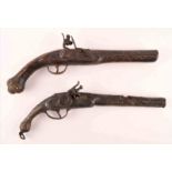 Zwei Steinschlosspistolen wohl Persien / Two flintlock pistols, probably Persiaverziert mit
