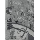 Alix BUCHEN (1948)"Odysseus"(1973)
Grafik-Multiple, Radierung 37 cm x 27,5 cm,
links unten