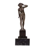 signiert Wilhelm ANDREAS"Weiblicher Akt"
Skulptur-Volumen, Bronze, H: 19 cm,
in der Plinthe signiert