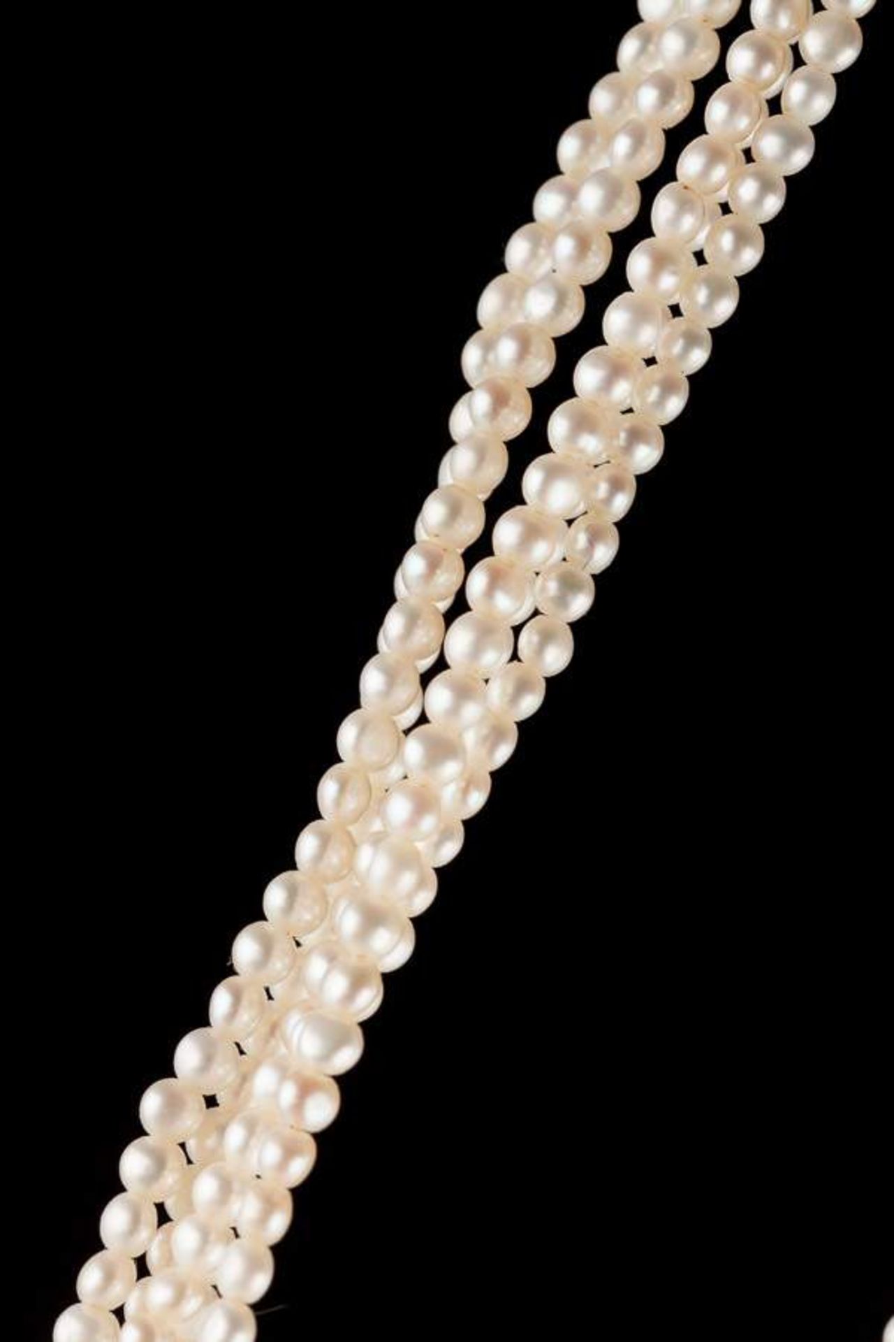 Perlencollier / Pearl colliers5 teilig, L: 40 cm, Ø Perlen 3 mm /
5 pieces, length: 40 cm, Ø - Bild 2 aus 2