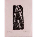 Theo BALDEN (1904-1995)"Turm der Galgen"(1943)
Grafik-Multiple, Holzschnitt, 32 cm x 34,5 cm,