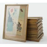 T. Hasegawa Japan 19. Jhd."Jahreskalender 1899"
Grafik-Multiple, 14 Farbholzschnitte auf Reispapier,