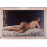 Johann KLUSKA (1904-1973)"Liegender weiblicher Akt"
Gemälde Öl/Leinwand, 60 cm x 94 cm,
rechts unten