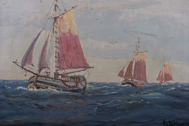 Patrick VON KALCKREUTH (1892-1970)"Segelschiffe auf Hoher See"
Gemälde Öl/Leinwand, 31 cm x 48