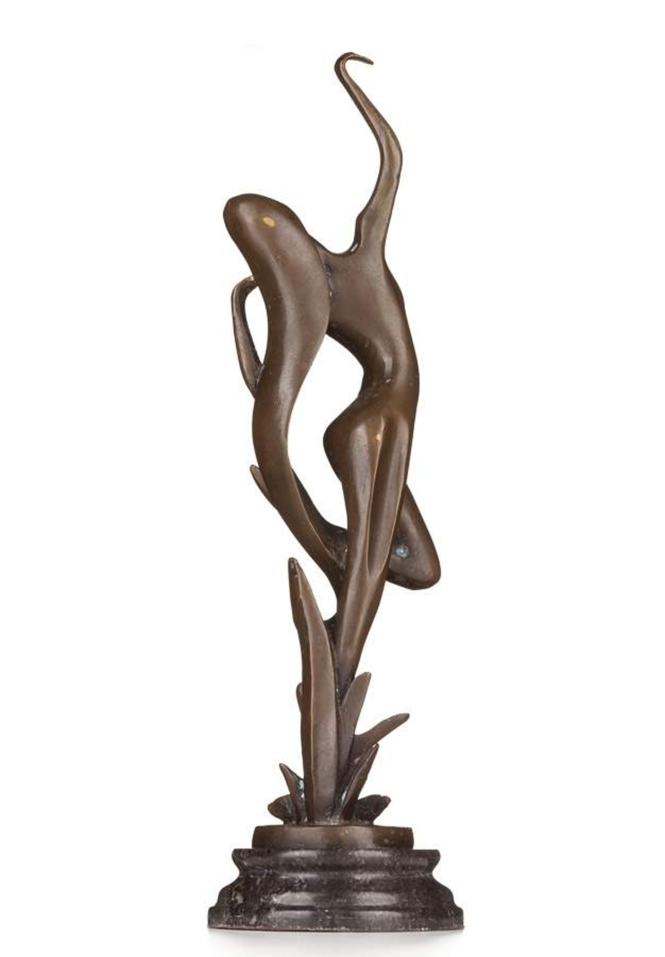Bildhauer des 20. Jhd. / sculptor 20th century"weiblicher Akt"
Skulptur-Volumen, Bronze, H: 35 cm, - Bild 2 aus 3