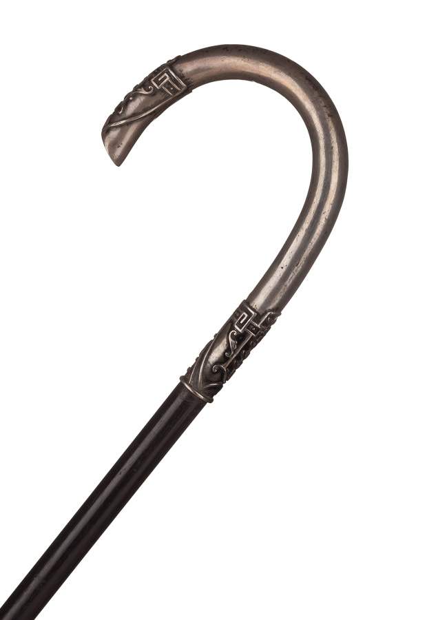 Spazierstock / WalkingstickSilbergeprüft, L: ca. 86,5 cm / 
silver proved, length: c. 86,5