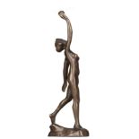 signiert Duval / signed Duval"weiblicher Akt mit Kugel"
Skulptur-Volumen, Bronze 21 cm /
"female