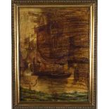 M.Schmidt 19./20."Fischerboote im Hafen"
Gemälde Öl/Leinwand, 63 cm x 47 cm,
links unten signiert,