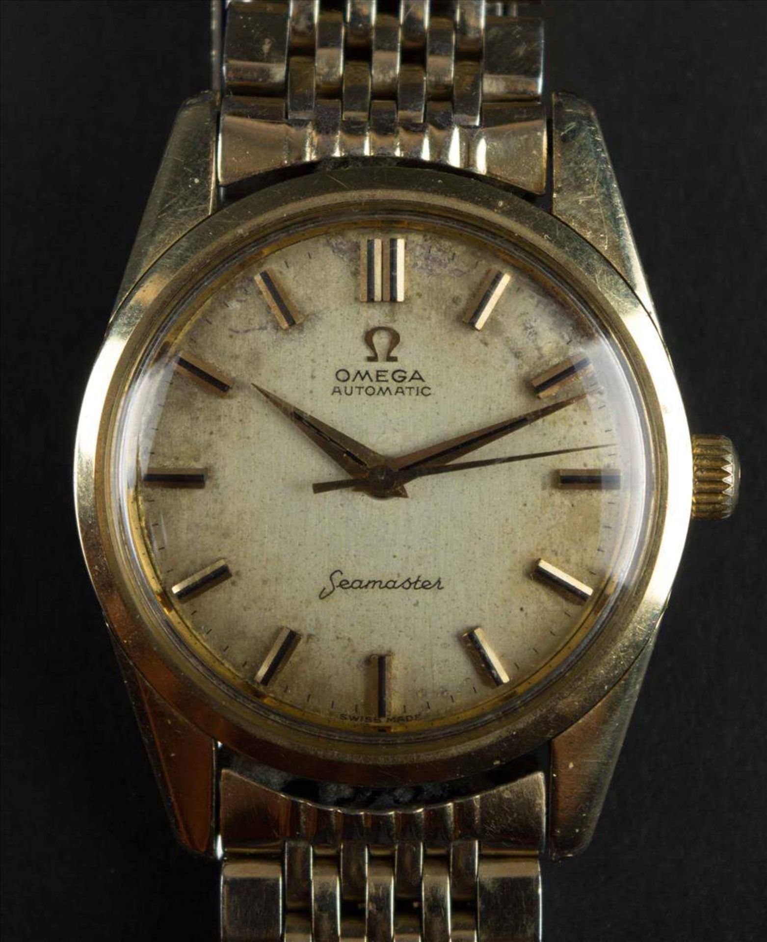 Omega Seamaster Automatic Gold Plate  Swiss Vintage Men's WatchDie Uhr läuft, Die Uhr zeigt