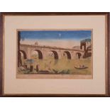 Antoine BASSET (?-1775)(?)"Pont du temps d´Auguste Tibert Emplreur"
Grafik-Multiple, colorierter