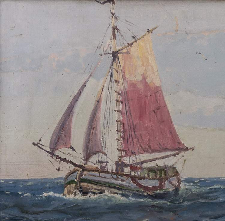 Patrick VON KALCKREUTH (1892-1970)"Segelschiffe auf Hoher See"
Gemälde Öl/Leinwand, 31 cm x 48 - Image 4 of 7