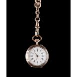 Damen Zylinder Taschenuhr / Ladie´s Zylinder pocket watch800/000 Silber, 10 Rubis, mit Kette,