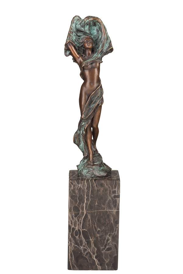 signiert Milo / signed Milo"weiblicher Akt"
Skulptur-Volumen, Bronze, H: 36 cm,
auf Marmorsockel