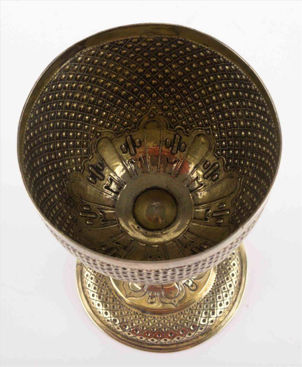 Abendmahlkelch  17. Jhd. / Holy Communion goblet, 17th centurySilber/vergoldet, geprüft, datiert - Image 3 of 5