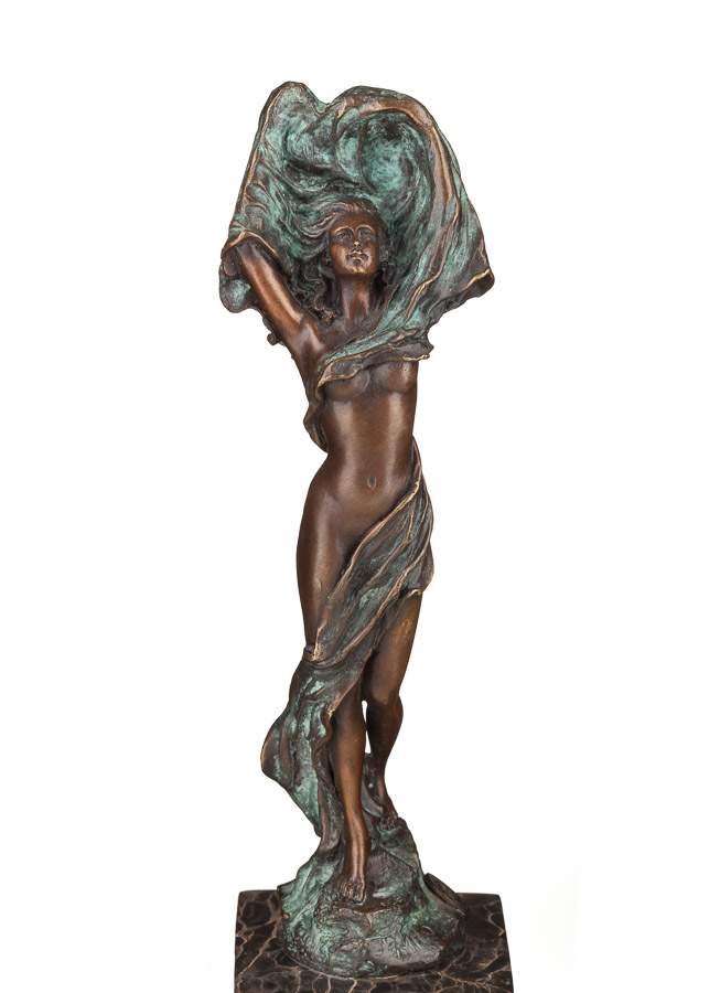 signiert Milo / signed Milo"weiblicher Akt"
Skulptur-Volumen, Bronze, H: 36 cm,
auf Marmorsockel - Image 2 of 7
