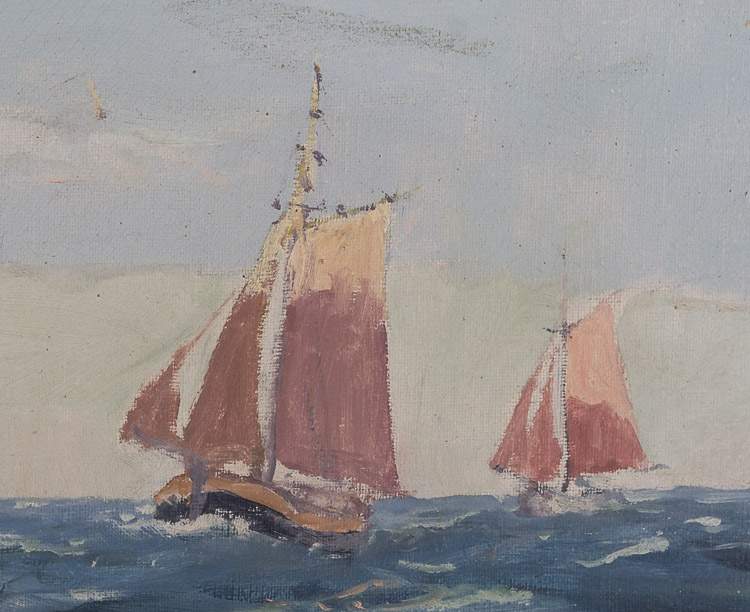 Patrick VON KALCKREUTH (1892-1970)"Segelschiffe auf Hoher See"
Gemälde Öl/Leinwand, 31 cm x 48 - Image 5 of 7