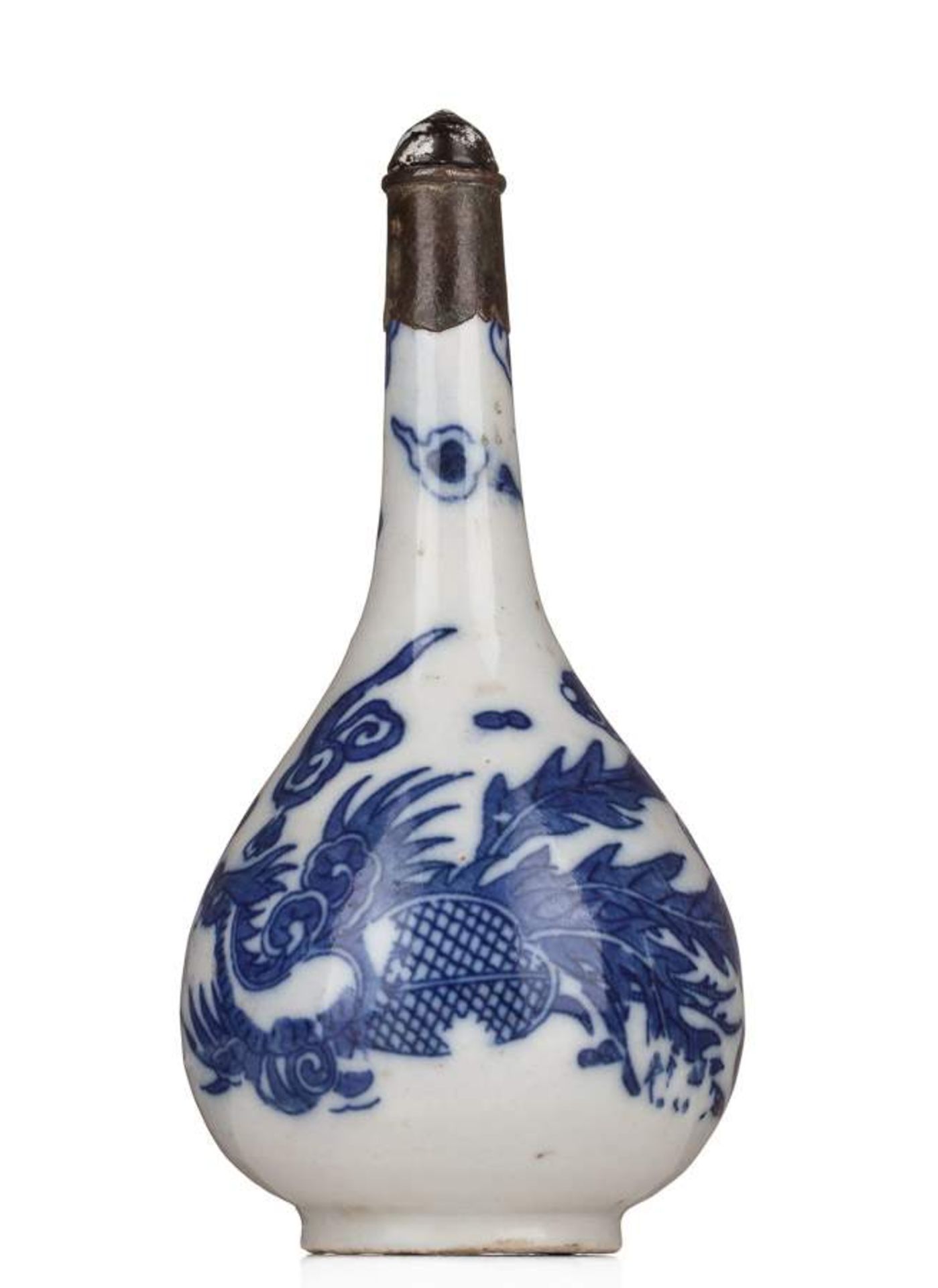 Sojaflasche China 19. Jhd. / Soy bottle China, 19th centuryverziert mit Drachendekor, unterm Stand