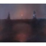 Pavel Svoboda 20. Jhd. Tschechien"Abend auf der Karlsbrücke"
Gemälde Öl/Leinwand, 55 cm x 65 cm,
