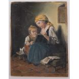 M.Burmann 20. Jhd."Mutter und Kind"
Gemälde Öl/Malkarton, 16,2 cm x 12,3 cm,
rechts unten signiert /