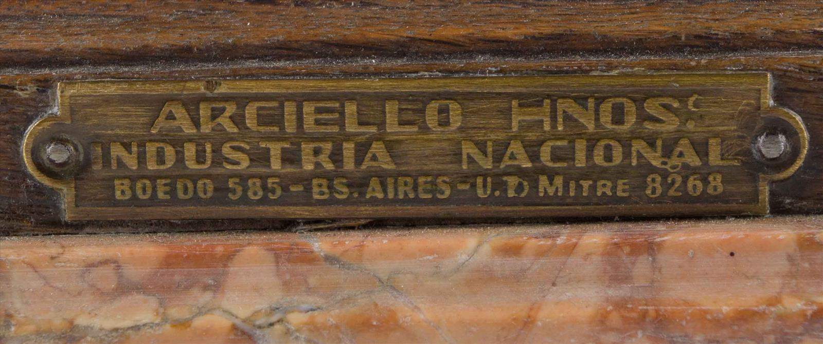 Arciello HNOS Industria Nacional Waage / ScaleHolzgehäuse mit Glasscheiben und Marmor, mit - Image 13 of 17