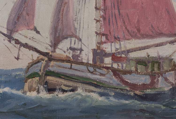 Patrick VON KALCKREUTH (1892-1970)"Segelschiffe auf Hoher See"
Gemälde Öl/Leinwand, 31 cm x 48 - Image 6 of 7