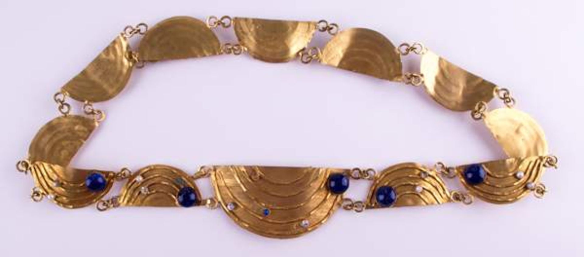 Schmuckgürtel Arabisch / Jewellery belt, Arabianmit verschiedenem Steinbesatz, Lapislazuli, echte - Bild 3 aus 6