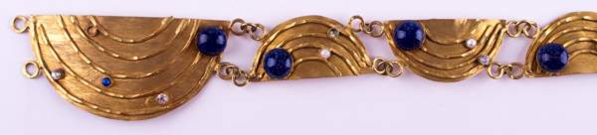 Schmuckgürtel Arabisch / Jewellery belt, Arabianmit verschiedenem Steinbesatz, Lapislazuli, echte - Bild 2 aus 6