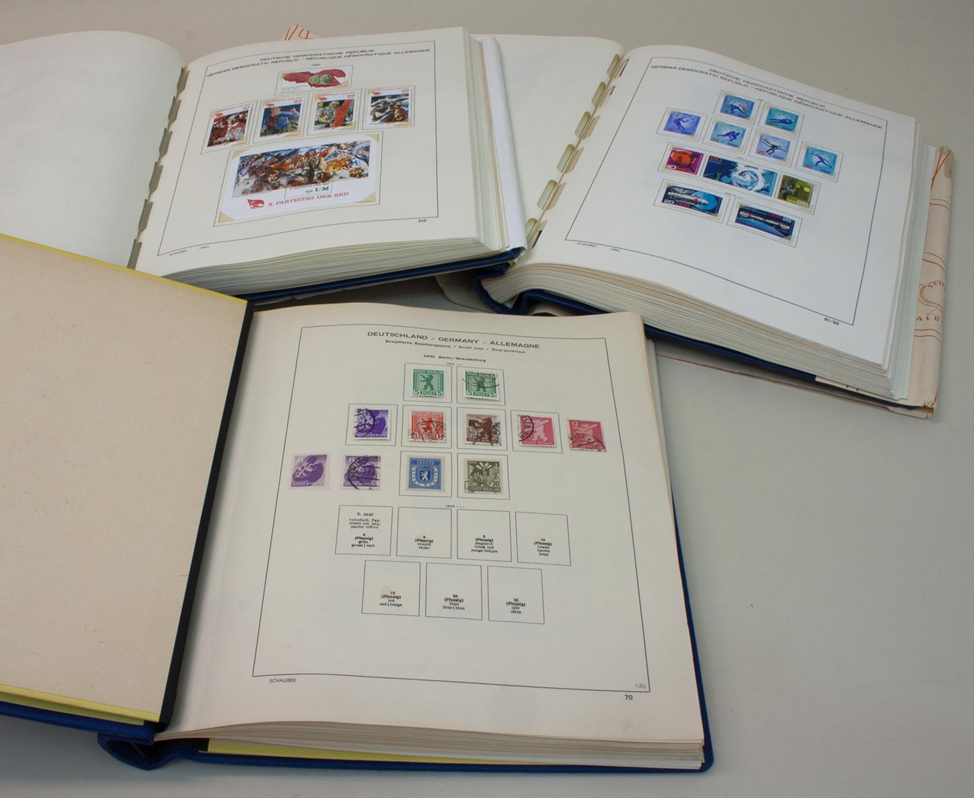 SammlungDDR, 3 Vordruckalben, 1949-1990, postfrisch u- gestempelt (ab 1955 postfrisch)