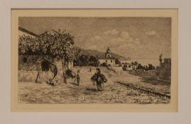 Max Asperger(1864 - 1928, deutscher Landschaftsmaler u. Radierer)Italienisches DorfOriginal