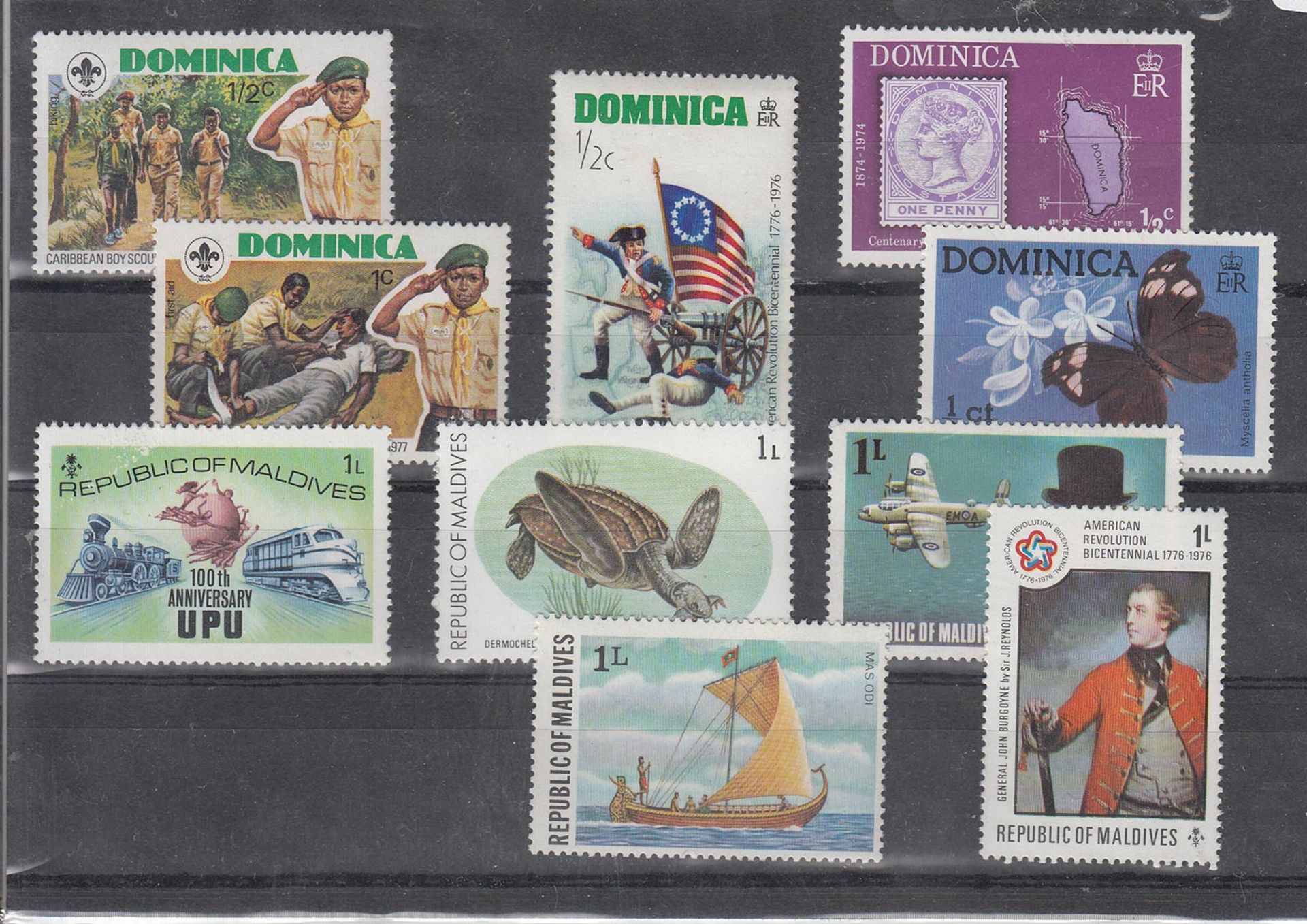 SteckkarteMalediven, Dominicanische Republik, 10 Werte, postfrischMindestpreis: 2 EUR