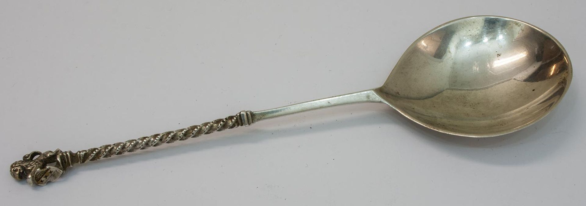 SahnelöffelHolland, Jahresbuchstabe "b" (19. Jh.), 833er Silber, gedrehter Schaft mit