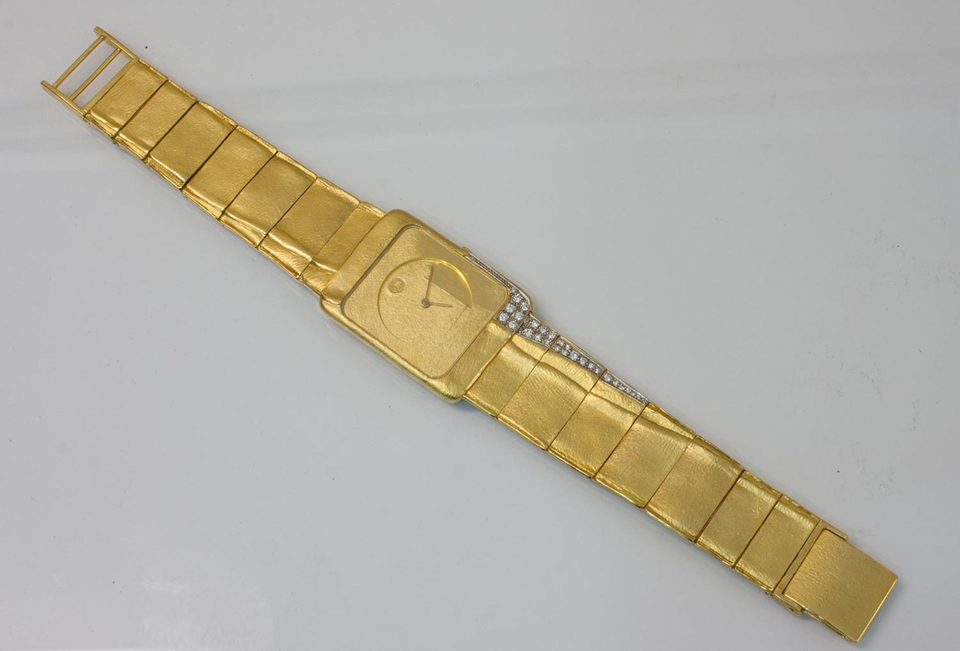 Herrenarbanduhr750er GG-Gehäuse und -armband, Gesamt-G. 142 G, (Uhrenhersteller ARS /Atelier