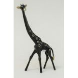 Unbekannter Bildhauerder 1950er Jahre, Giraffe, Bronze, teilw. dunkel patiniert, Details poliert,