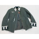 UniformjackeII. WK, Ausgangsjacke eines Oberfeldwebels der Infanterie, Silber gestickter Brustadler,